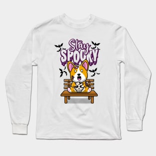 Spooky Corgi Halloween Zombie Dog Long Sleeve T-Shirt